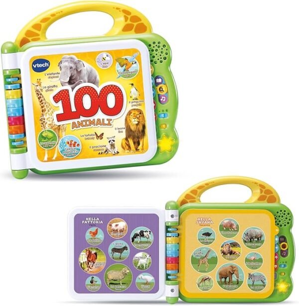 Libro illustrato bilingue: 100 animali