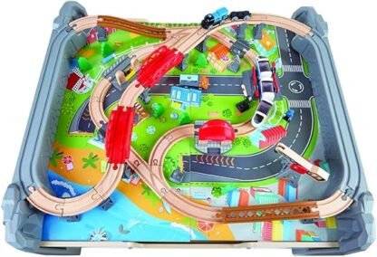 Tavolo Ferroviario con treni e binari - Set da 70 Pezzi Hape E3766 - immagine 3
