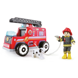 Set vigile del fuoco, camion e cagnolino Hape E3024