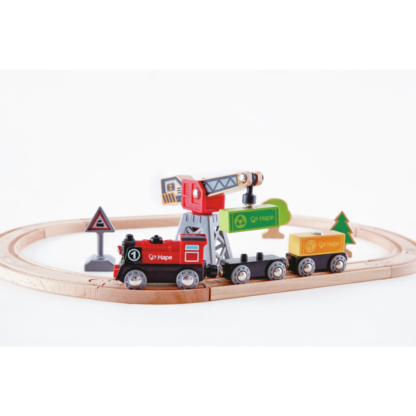 Pista con locomotiva a batteria e gru HapeE3731 - immagine 3