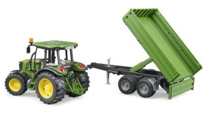 John Deere 5115 M con rimorchio dotato di sponde Bruder 02108 - immagine 2