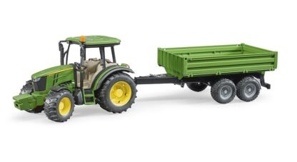 John Deere 5115 M con rimorchio dotato di sponde Bruder 02108