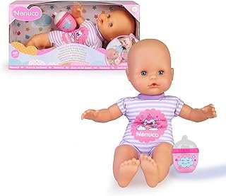 Nenuco con biberon, bambola morbida con biberon sonaglio